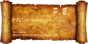 Pöcz Beatrix névjegykártya